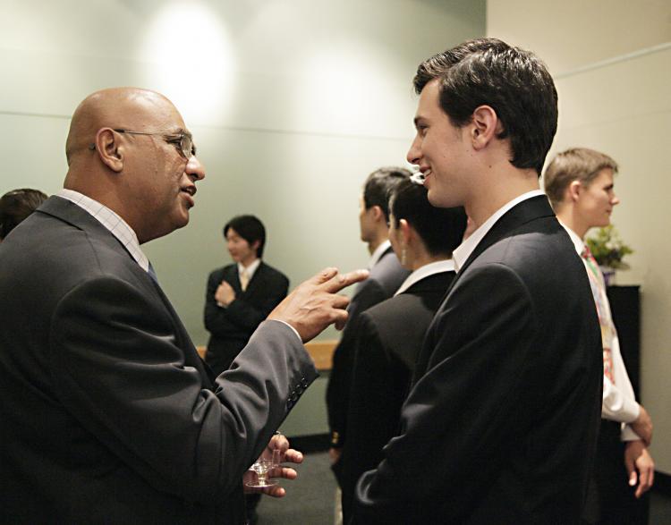 Mr Chandra, a real estate agent and publisher of the Brisbane Indian Times at the VIP function. (Shan Ju Lin/The Epoch Times)