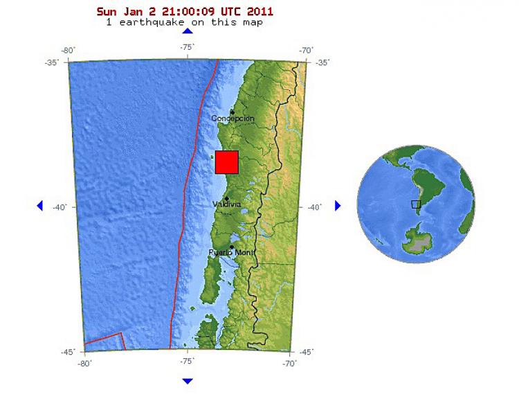 Chile Earthquake: The USGS earthquake location map. (USGS.gov)