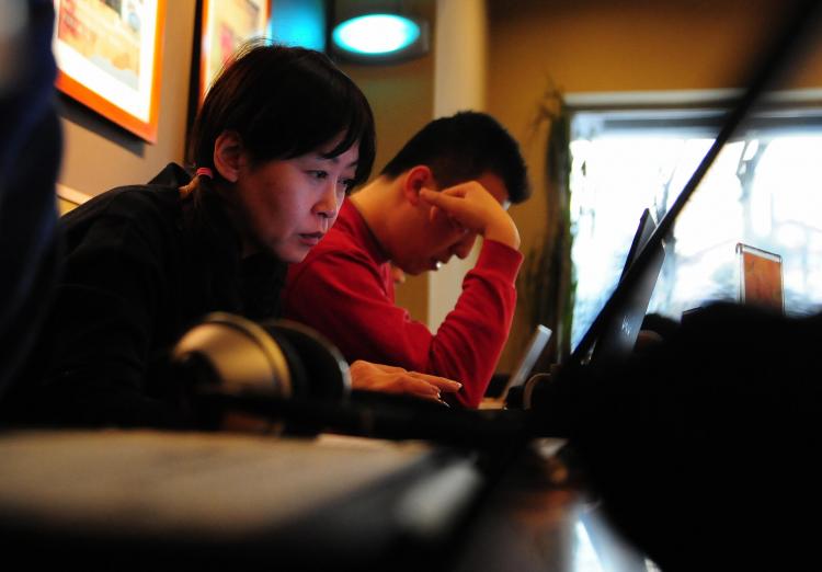 According to the 2007 Annual Report on China's Internet Network, the struggle for free online access by everyday Chinese Internet users is getting more desperate as the Chinese Communist regime has stepped up on its control on the Internet. (Frederic J. Brown/AFP/Getty Images)