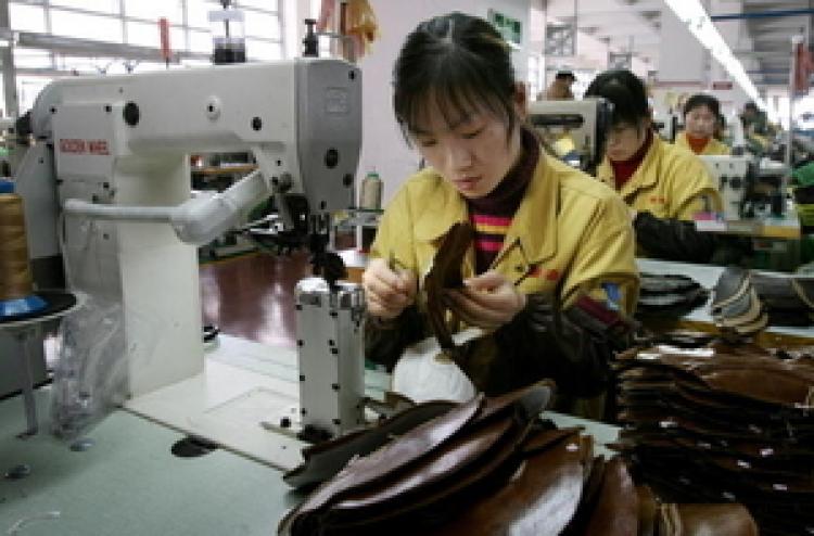 A shoe factory in Wenzhou City.  (Mark Ralston/AFP/Getty Images )