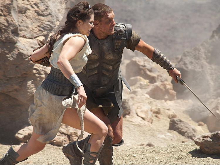 DANGER:(L-R) Gemma Arterton as Io and Sam Worthington as Perseus in box office topper, Clash of the Titans. (Jay Maidment/Warner Bros. Pictures)