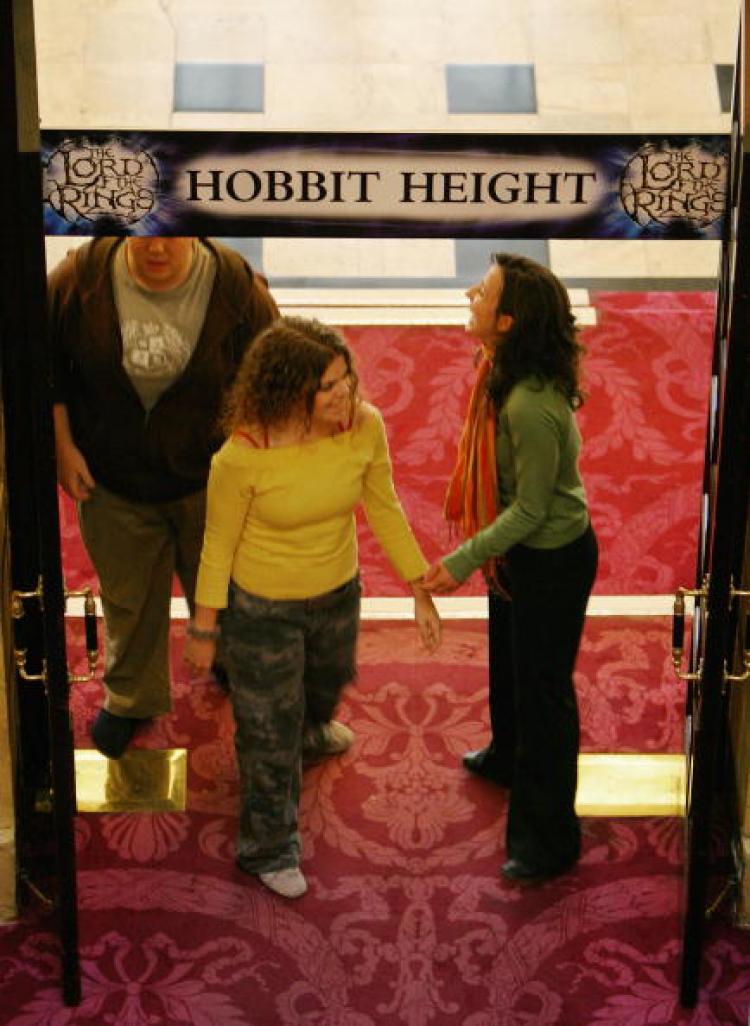 The budding actors and actresses, who almost all complied with a height restriction of being under 5,7 feet had just a matter of seconds to impress directors during the auditions at The Theatre Royal, Drury Lane, in central London. (Odd Andersen/AFP/Getty Images)