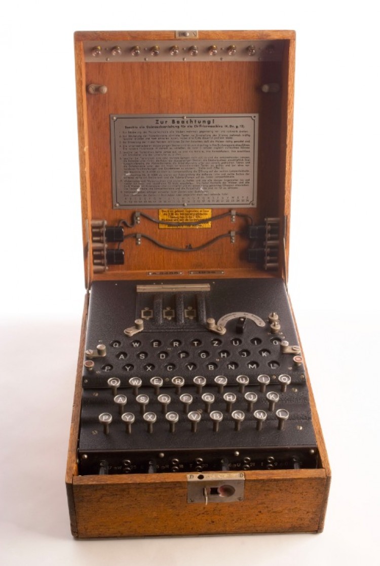ENIGMA: The Enigma was a cipher machine used to encrypt German communications throughout World War II. (U.S. Government Work)