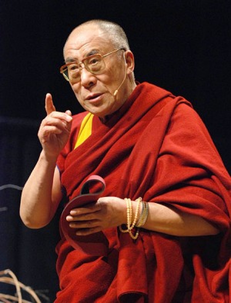 The Dalai Lama speaking in Ottawa in October. Former Team Canada member David Kay, who is cycling across Canada to raise awareness of China's human rights abuses before the Beijing Olympics, says he was inspired by the Dalai Lama's message of compassion a (Samira Bouau/The Epoch Times)