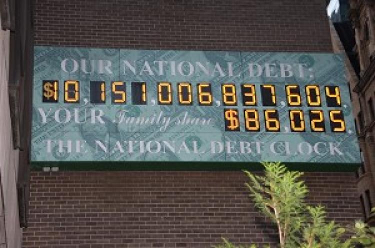 The National Debt Clock. (Wen Zhong/The Epoch Times)