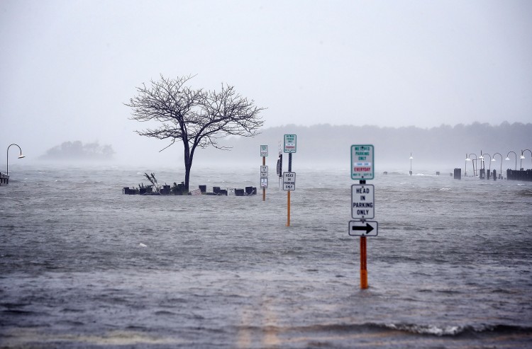 Streets are under water on Oct. 29 in Rehoboth Beach, Delaware. (Alex Wong/Getty Images) 