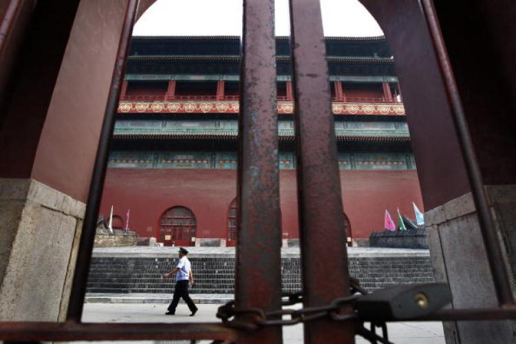 The drum tower where the homicide took place on August 9, 2008. (AFP/Getty Images)