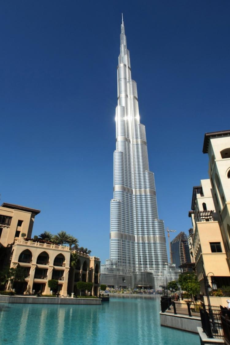 Burj Khalifa, the world's tallest tower, in the Gulf emirate on January 3. For a merely $3,100 a month, a studio apartment can be rented in this world's tallest building.  (Karim Sahib/Getty Images)