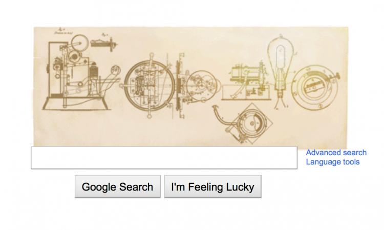 Thomas Edisons 164th birthday was commemorated by Google on Feb. 11, 2011. (Screenshot of Google.com)