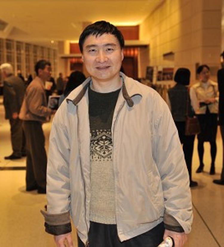 David Ge, an engineer from Wuhan, China, attends the premier show in Dallas on Feb. 2. (Wang Yuxin, The Epoch Times)