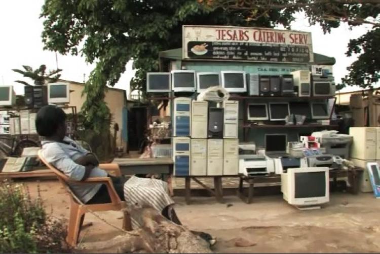 E-WASTE FOR SALE: Hard drives bought from e-waste vendors in Ghana contained sensitive U.S. security information as well as private financial data such as credit card numbers, account numbers, and records of online transactions.  (Courtesy of UBC Graduate School of Journalism)