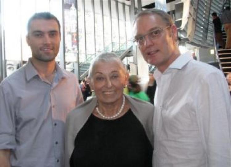 Dominic, Mr. Ezard and his wife at the Sydney performance. (Steve Xu/The Epoch Times)