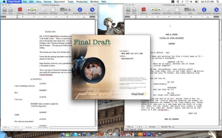 Final Draft 8 offers a series of templates, including stageplays and scripts. (Joshua Philipp/The Epoch Times)