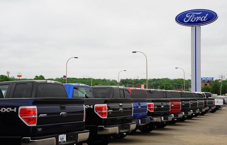 Ford F-150 shipments of its 2011 models will be delayed due to a parts shortage, Bloomberg News has reported. (KAREN BLEIER/AFP/Getty Images)