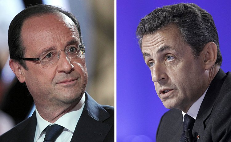 Francois Hollande and Nicolas Sarkoz
