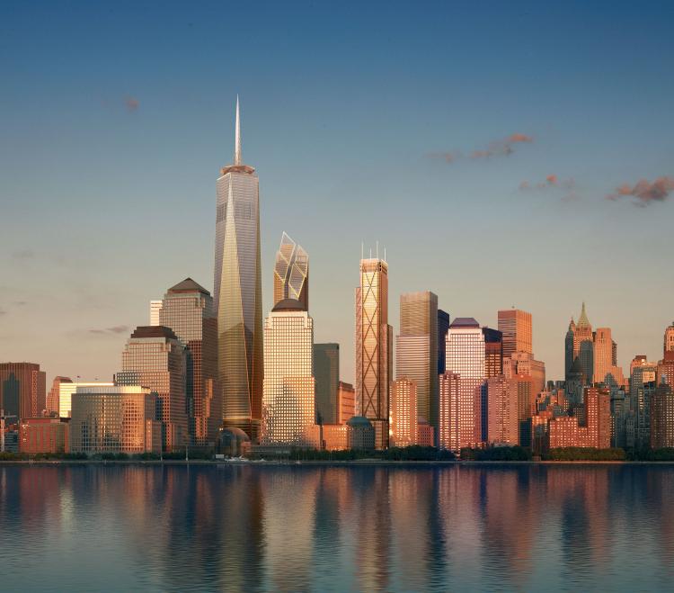 Artist's rendering released September 7, 2006, shows the Manhattan skyline as proposed after the construction of the future buildings in lower Manhattan. (RRP, Team Macarie via Getty Images)