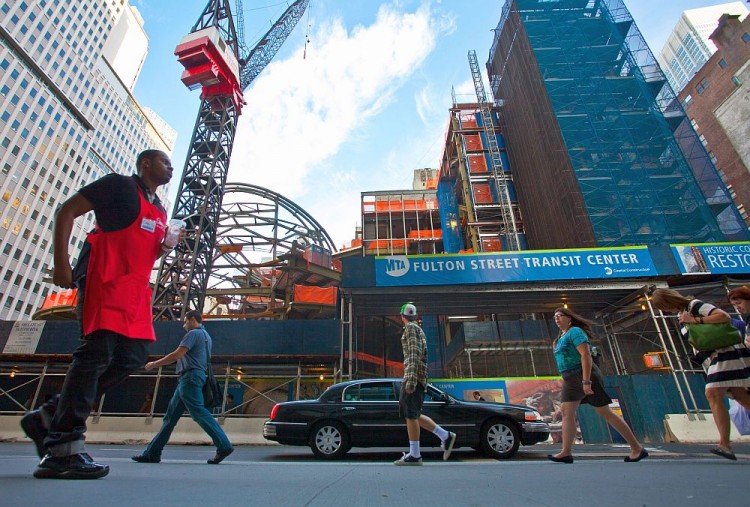 MONEY MOVES: Federal aid for recovery after 9/11 helped build the new Fulton Street Subway Station at Fulton Street and Broadway Avenue. (Amal Chen/The Epoch Times)
