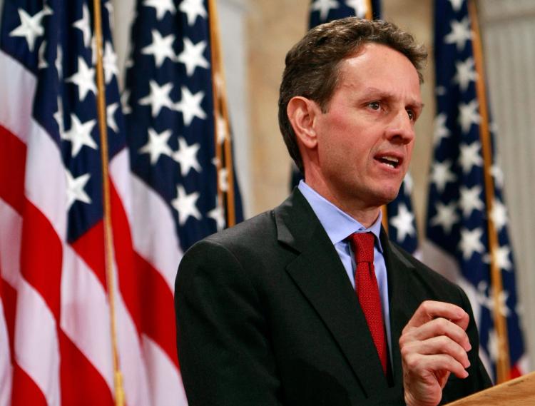 U.S. Treasury Secretary Timothy Geithner announces details of a financial stability plan at the U.S. Treasury Building February 10, 2009 in Washington, DC. The plan is expected to address frozen credit markets in the U.S. economy. (Win McNamee/Getty Images)