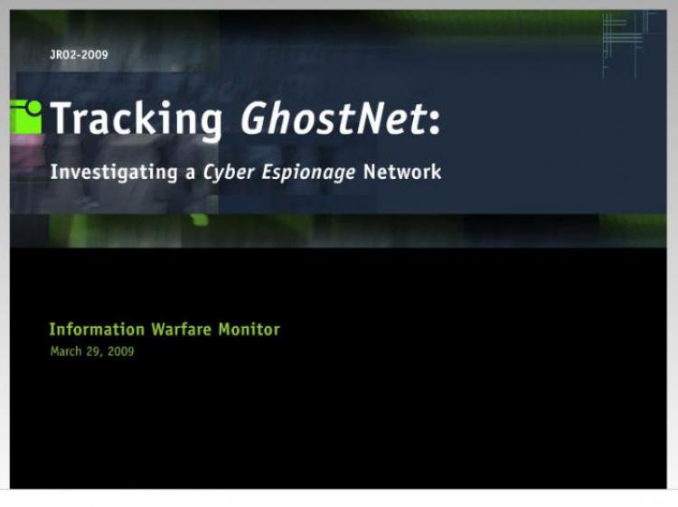 A screenshot of the GhostNet report released by the Information Warfare Monitor group in Canada. (Suman Srinivasan/The Epoch Times)