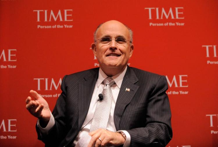Former New York mayor Rudy Giuliani speaks at the TIME's 2009 Person of the Year at the Time & Life Building on Nov. 12 in New York City. (Jemal Countess/Getty Images for Time Inc)