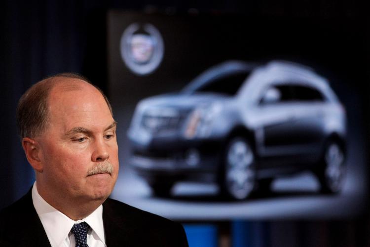 Fritz Henderson, Chief Executive Officer of General Motors, holds a press conference to give GM's first post-bankruptcy financial report at GM headquarters Nov. 16, 2009 in Detroit, Michigan. Henderson discussed GM's 3rd quarter earnings, posting a $1.2 b (Bill Pugliano/Getty Images)
