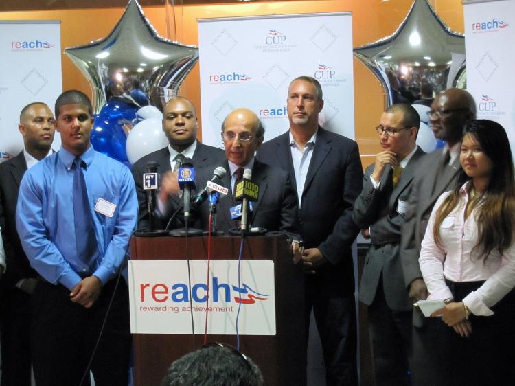 New York City Schools Chancellor Joel Klein speaks at the REACH payout reception on Wednesday. (Cheryl Wu/ The Epoch Times)