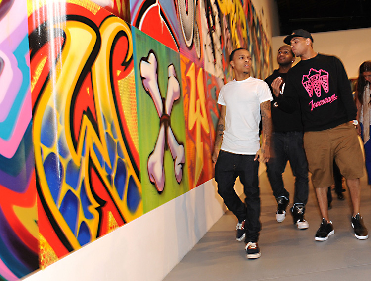 Breezy Art: Chris Brown And Guests Have A Private Tour Through MOCA Today