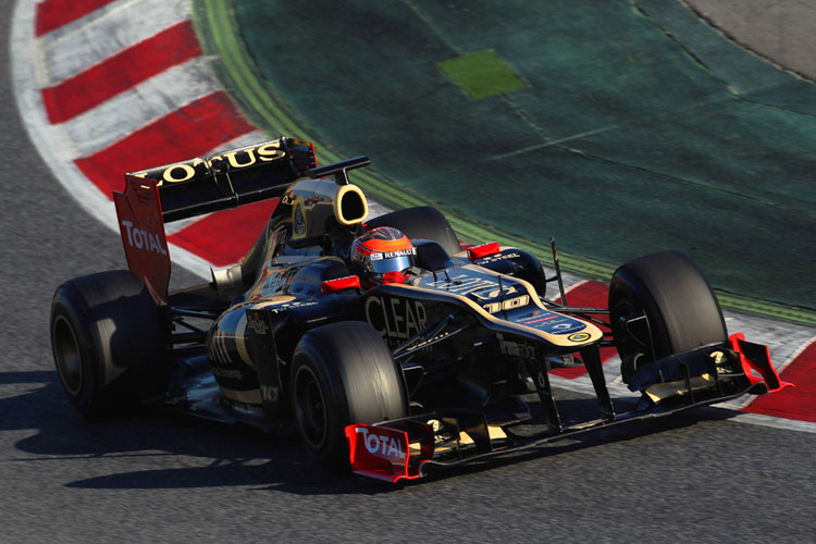 Romain Grosjean of Lotus drives during day two of Formula One winter testing at the Circuit de Catalunya in Barcelona, Spain. (Mark Thompson/Getty Images)