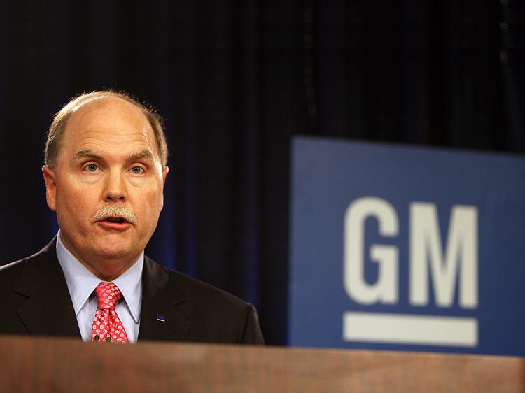 General Motors CEO Fritz Henderson announces that General Motors Corp., the world's largest automaker for 77 years, filed for Chapter 11 bankruptcy today, at a news conference June 1, 2009 in New York City. (Spencer Platt/Getty Images)