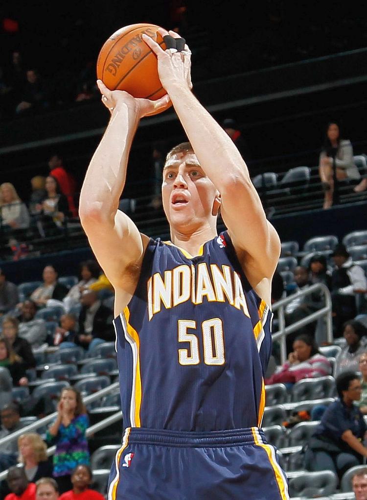 BIG SHOT: Tyler Hansbrough had a 29-point performance on Sunday night to carry the Indiana Pacers over the beleaguered New York Knicks at Madison Square Garden. (Kevin C. Cox/Getty Images)