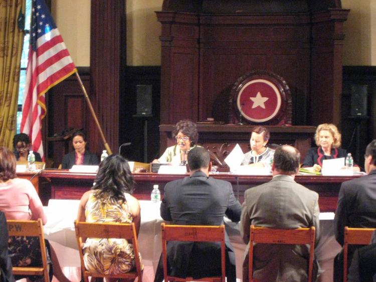 The Subcommittee on Housing and Community Opportunity discusses Congresswoman Nydia Velazquez's (R-2) bills. (Stephanie Lam/The Epoch Times)