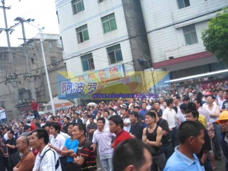 The people of Shishou City taking part in the protest. (Aboluowang.com)