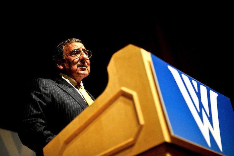 Defense Secretary Leon E. Panetta delivers remarks at an event hosted by the Woodrow Wilson International Center for Scholars in Washington, D.C., Oct. 11.  (DOD photo by Air Force Tech. Sgt. Jacob N. Bailey)