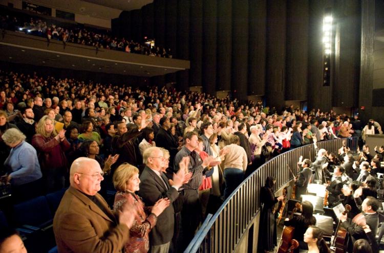 The audience gives Divine Performing Arts a standing ovation at Huntsville's Von Braun Concert Hall. (The Epoch Times) 