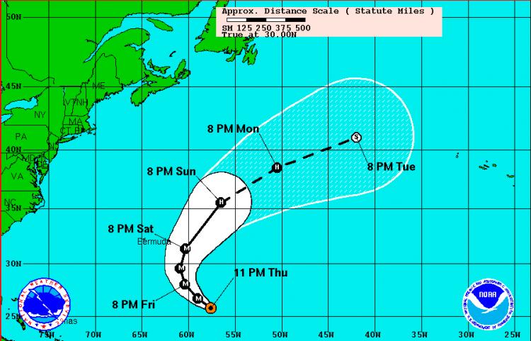 HURRICANE DANIELLE: The Category 2 is expected to head out toward the middle of the Atlantic Ocean, the US National Hurricane Center said on Thursday night. (NOAA)