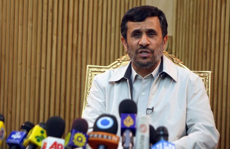 Iranian President Mahmoud Ahmadinejad speaks to the press prior leaving to the United States at Tehran's Mehrabad Airport on May 2. Ahmadinejad said the nuclear Non-Proliferation Treaty (NPT) has failed in its aims and he will submit reform proposals at the conference. (Atta Kenare/AFP/Getty Images)