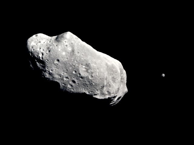 The asteroid Ida and its moon, Dactyl. (NASA)