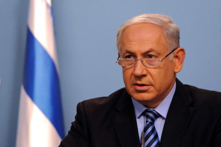 Israeli Prime Minister Benjamin Netanyahu speaks during a press conference on June 2, 2010, in Jerusalem, Israel. Netanyahu defended the blockade on Gaza on national security reasons.   (Amos Ben Gershom/GPO via Getty Images)