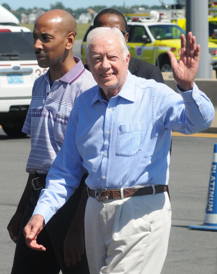 Jimmy Carter, the former president, was released from an Ohio hospital on Thursday. (John Mottern/AFP/Getty Images)