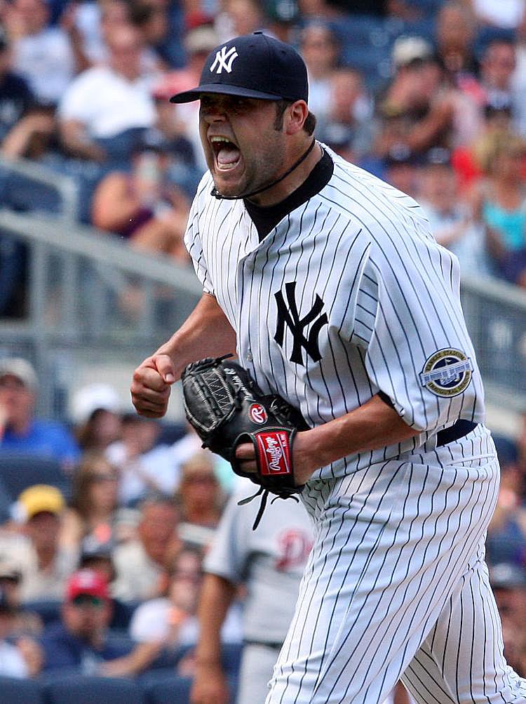 BRONX CHEER: Joba Chamberlain had a lot to cheer about on Sunday. (Jim McIsaac/Getty Images)