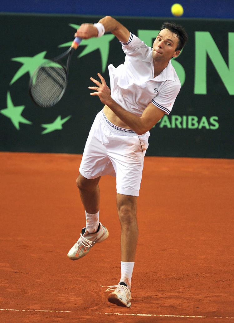 ACE RECORD: Ivo Karlovic hit 78 aces, 23 more than his previous record. (HRVOJE POLAN/AFP/Getty Images)