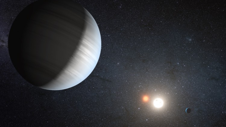 An artist's rendition of the Kepler-47 system, discovered by NASA's Kepler mission. (NASA/JPL-Caltech/T. Pyle)