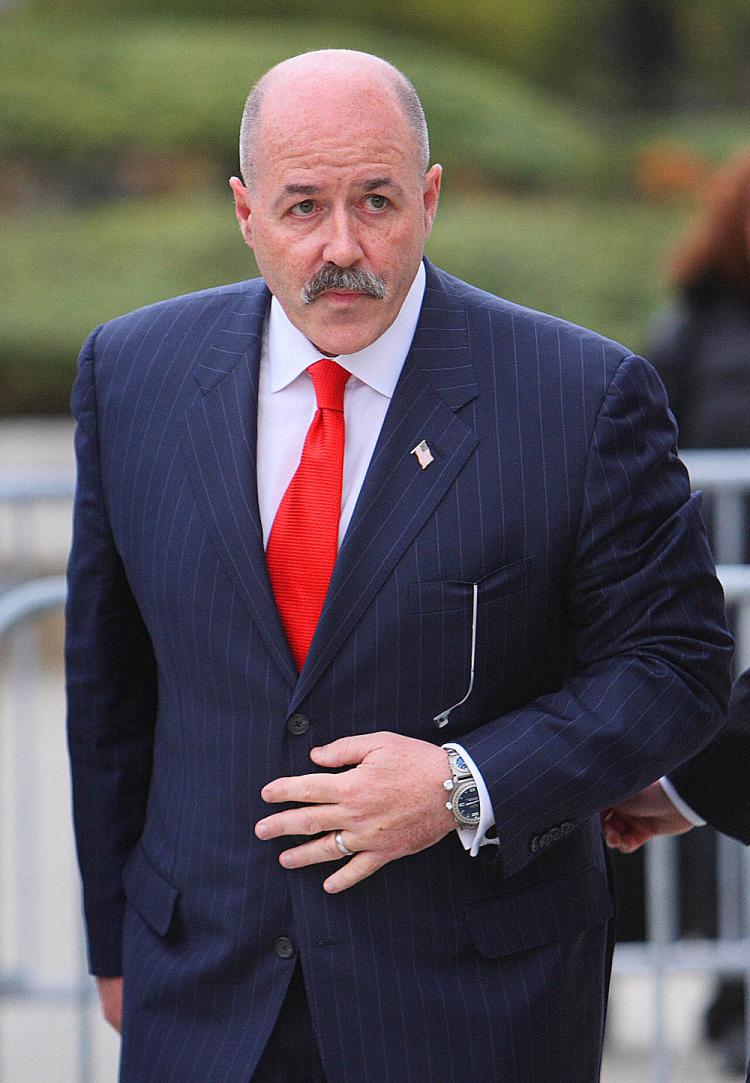 Former New York City police commissioner Bernard Kerik leaves the Federal Courthouse after pleading not guilty to federal corruption charges in White Plains, NY, 09 November, 2007. On February 18, 2010 Kerik was sentenced to four years in prison. (Don Emmert/AFP/Getty Images)