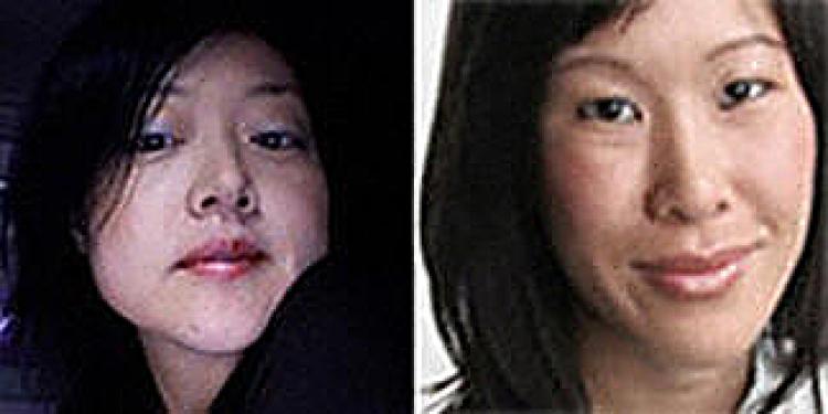 JAILED: U.S. journalists Euna Lee (L) and Laura Ling (R). The two American journalists were arrested along the frontier with China 3 months ago. (Yonhap/AFP/Getty Images)