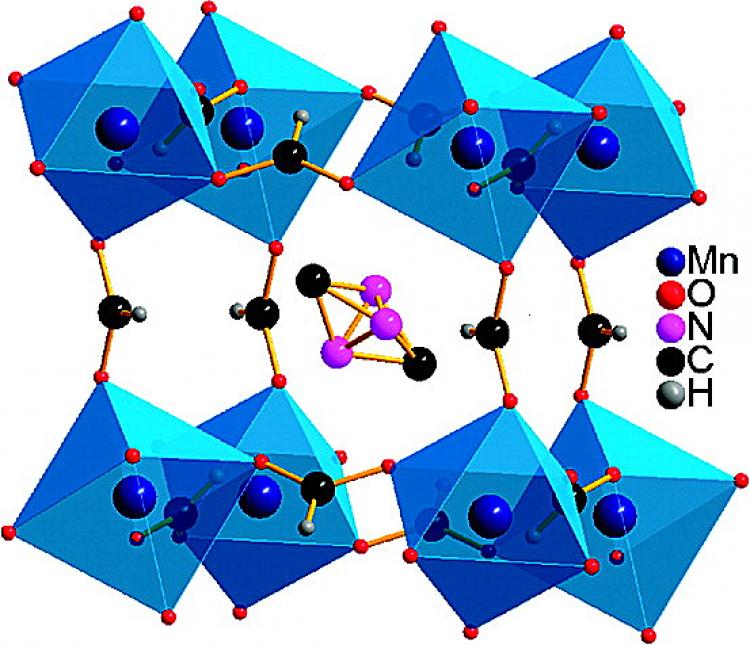 METAL-ORGANIC FRAMEWORKS: Scientists have discovered these synthetic minerals can exhibit both magnetic and electrical properties at the same time, which could lead to advances in data storage devices. (Courtesy of Naresh Dalal)