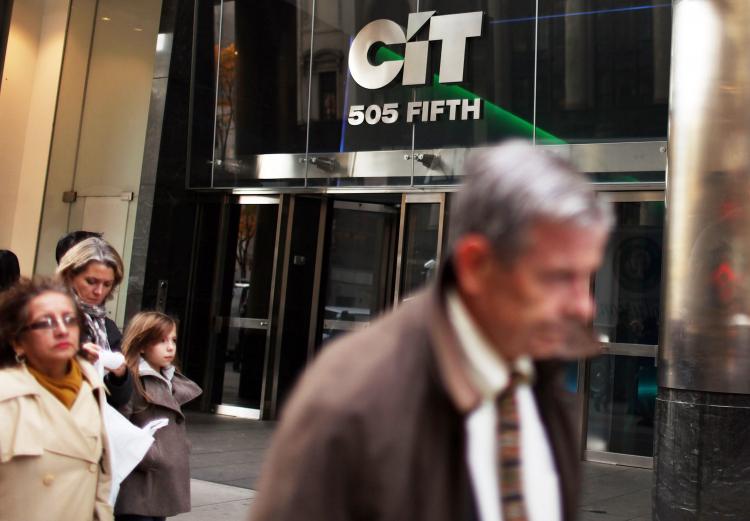 TROUBLED LENDER: The CIT headquarters building is seen on West 42nd Street in New York. Former NYSE and Merrill Lynch executive John Thain has been named as CEO of the small business lender. (Spencer Platt/Getty Images)