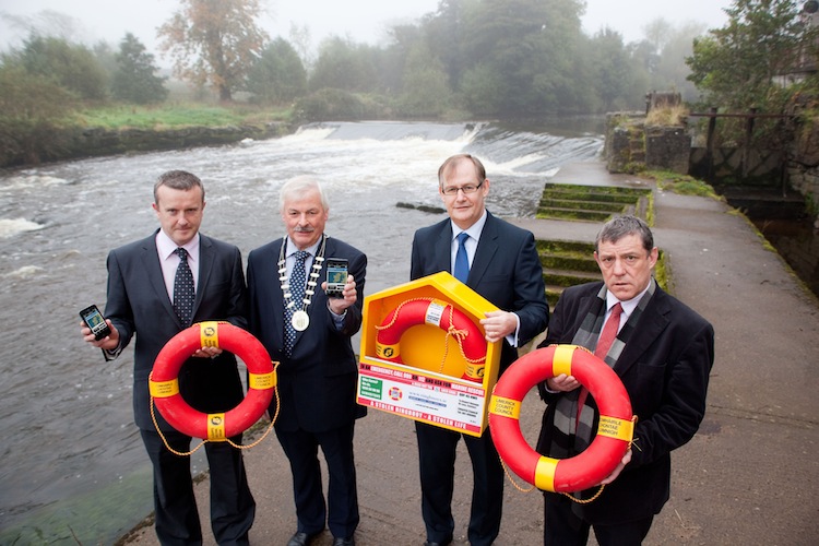 SAFE & SIMPLE: Pictured at the launch of the lifebuoy upgrading initiative in Limerick are (L-R): Brian Kennedy, Water Safety Development Officer, Limerick CC; Cllr Leo Walsh, Limerick CC; Con Murray, Limerick Local Authority; and Gary Delaney, Loc8 Code (Brian Gavin, Press 22)