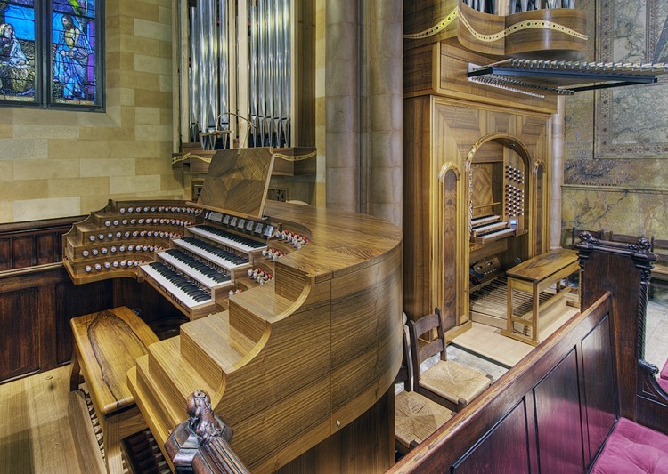 BEAUTIFUL AND UNIQUE: The Manton Memorial Organ, its modern side on the left and its Baroque side pictured on the right. (Tom Ligamari)