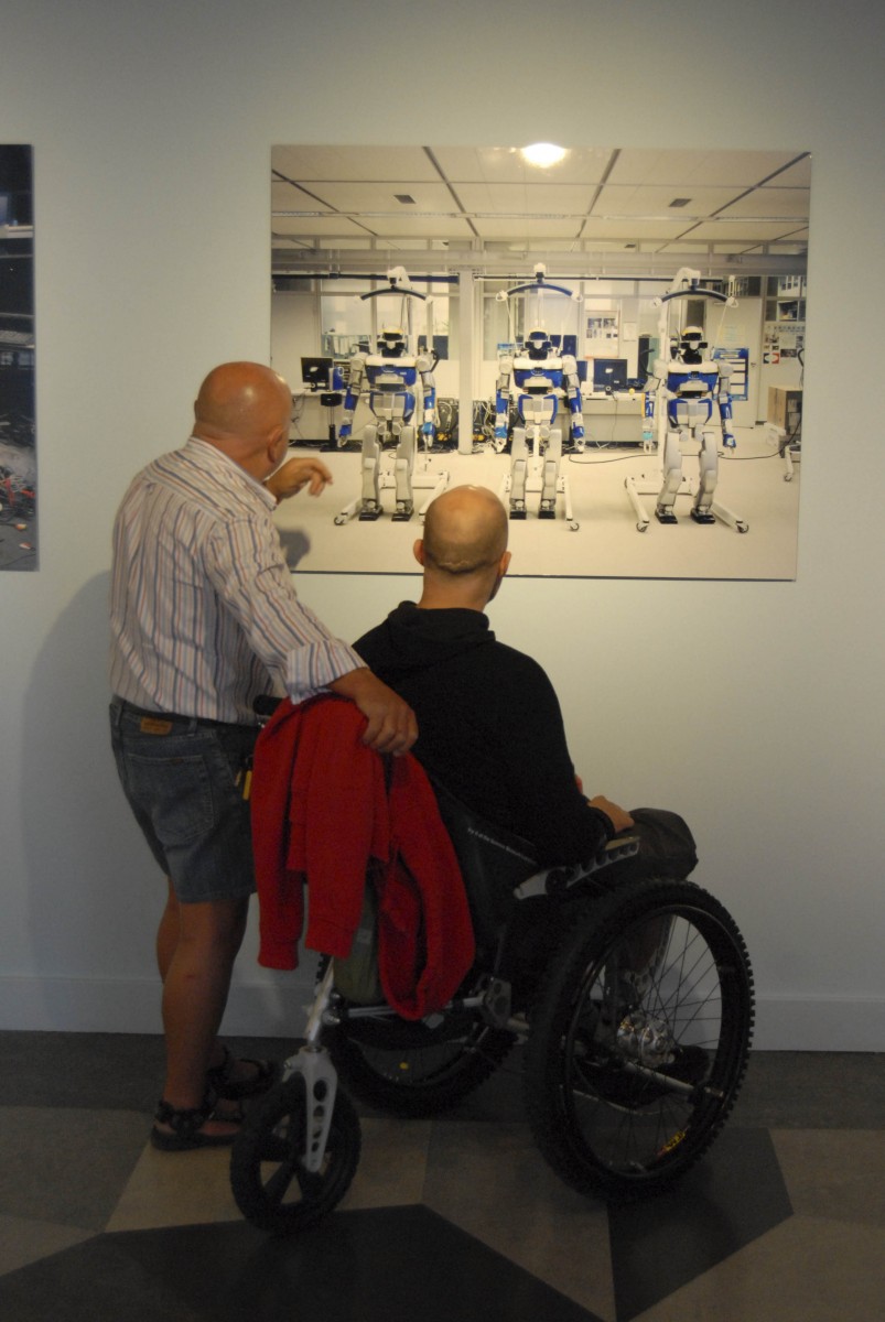 Mark Pollock and his father Johnney Pollock, at Trinity College Dublin's Science Gallery