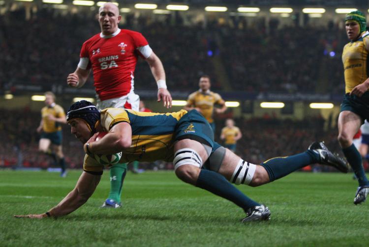 Australiaâ��s Mark Chisholm scored the Wallabiesâ�� opening try against Wales last weekend. (Hamish Blair/Getty Images)